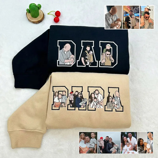 👨‍👩‍👧‍👦✨ Individuell besticktes Familien-Sweatshirt – Ein einzigartiges und herzerwärmendes Geschenk für Papa oder Mama