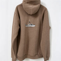 Bestickter Hoodie mit individuellem Bootsbild - personalisierter Hoodie für Bootsbesitzer & Kapitäne