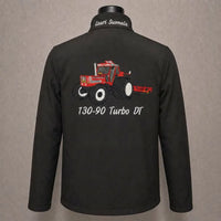 Bestickte Softshell-Jacke mit individuellem Traktorenmotiv - personalisiertes Traktoren-Design & individueller Text