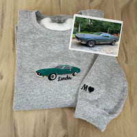 Individuell Bestickter Auto-Hoodie Geschenk für Autoliebhaber