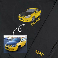 Kapuzenpullover mit Auto, Motorrad, Freund, bestickte Auto-Kapuzenpullover, individuelles Liebesgeschenk für Freund, Auto-Enthusiasten, Geschenk