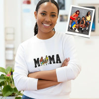 Personalisiertes, besticktes Glitzer-Sweatshirt/Hoodie mit Familienfoto