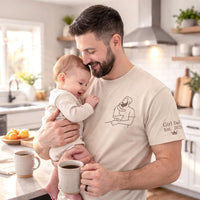 Personalisiertes Papa-Fotoshirt – Besticktes Porträt von Papa & Kindern – Individuelles Erinnerungsgeschenk zum Vatertag
