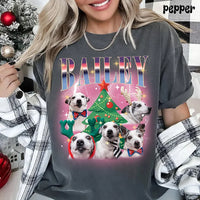 Weihnachtsbaum Hund Foto Sweatshirt T-Shirt Hoodie, benutzerdefinierte Vintage Weihnachten Shirt