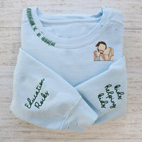 VINTAGE CUSTOM CREW – individuell besticktes, handgesticktes Foto-Sweatshirt Weihnachtsgeschenke