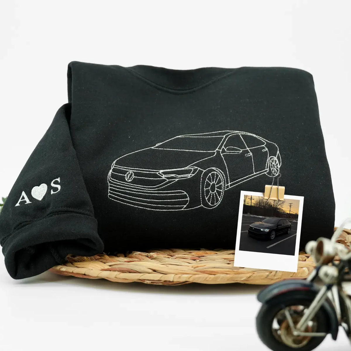 Individuell bestickter Auto-Hoodie, das perfekte Geschenk für Autoliebhaber. Personalisiertes besticktes Sweatshirt, Papa-Geschenk