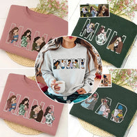Sweatshirt/Hoodie mit individueller Foto-Porträtstickerei, Geschenk für Mama/Familie
