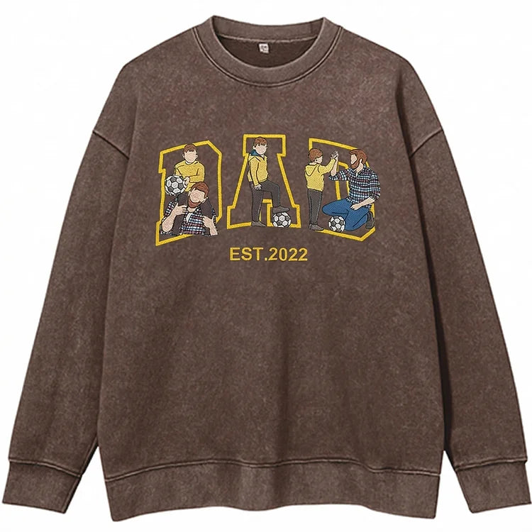 Individuell besticktes Foto T-Shirt, Sweatshirt, Hoodie, personalisiertes Familienporträt – Geschenk zum Vatertag oder Muttertag für Mama und Papa