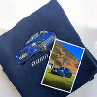 Sweat à capuche de voiture brodé personnalisé, le cadeau parfait pour les amateurs de voitures. Sweat-shirt brodé personnalisé, cadeau papa
