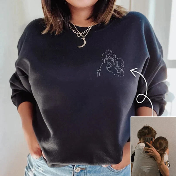 Sweatshirt mit individuellem Druck. Sweatshirt mit individuellem Foto