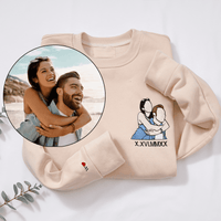 Benutzerdefinierte gestickte Sweatshirt Portrait Musik Player Muttertag Geschenk