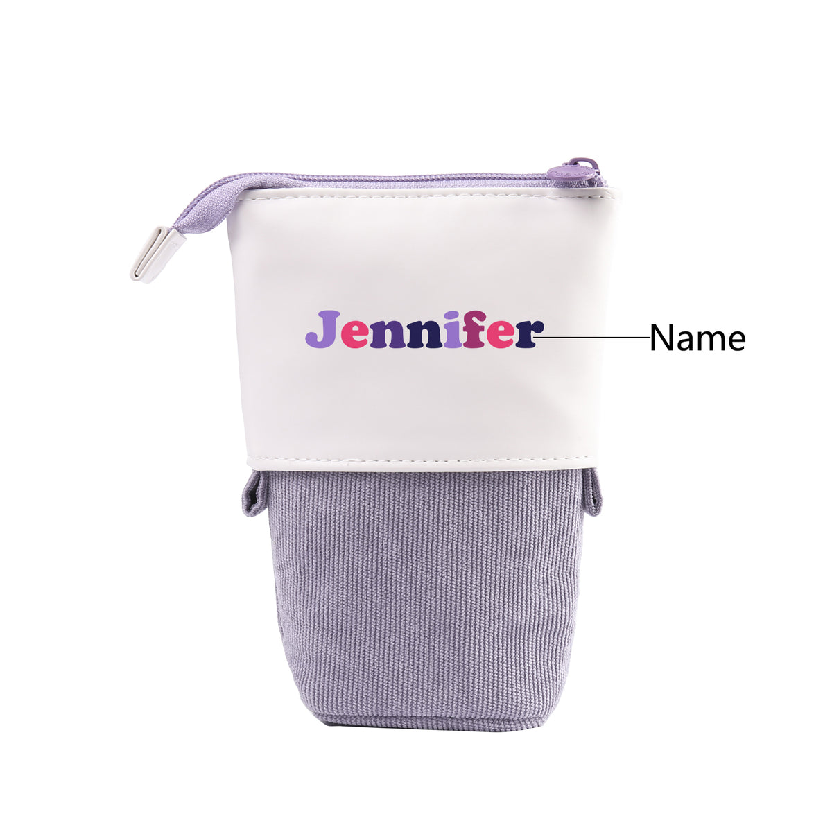 Personalisierter Name Leinwand PU-Leder Stifteetui Stifttasche