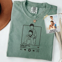 Personalisiertes Papa-Fotoshirt – Besticktes Porträt von Papa & Kindern – Individuelles Erinnerungsgeschenk zum Vatertag