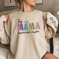 Pailletten-Sweatshirt „Herz auf dem Ärmel“ – Personalisierbares Mama-Sweatshirt mit Kindernamen