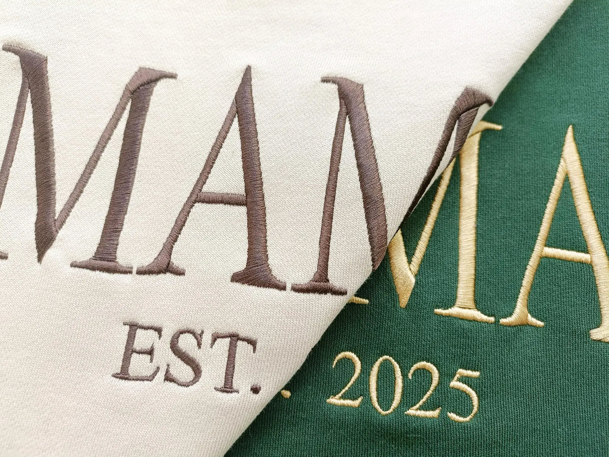 Personalisiertes Mama-Sweatshirt mit Vollstickerei, Outfit für frischgebackene Mütter, Geschenkidee zum Muttertag