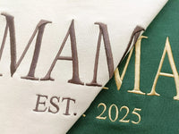 Personalisiertes Mama-Sweatshirt mit Vollstickerei, Outfit für frischgebackene Mütter, Geschenkidee zum Muttertag