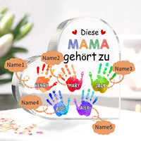 Personalisierte 1-6 Namen Acryl-Deko Diese Mama gehört zu Schreibtischdekoration für Mutter