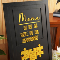 Personalisierte Muttertag Puzzle Zeichen | Mama Du bist das Puzzle, das uns zusammenhält | Muttertag Geschenk