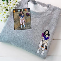 Individuell besticktes T-Shirt, Sweatshirt mit Mama-Porträt
