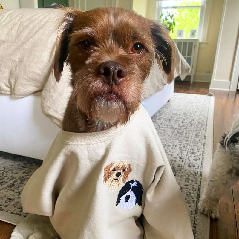 Weihnachtsgeschenke Personalisiertes Sweatshirt mit Haustiergesicht Haustiernamen