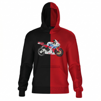 Zweifarbiger Hoodie mit Motorrad-Stickerei – Das perfekte Geschenk für Biker 🏍️