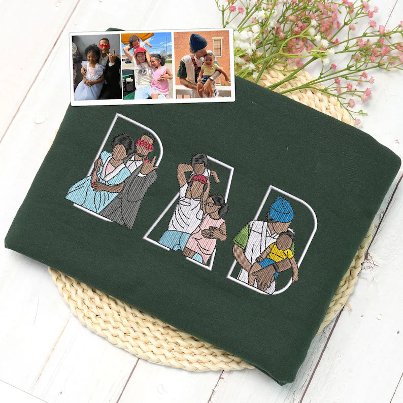 Sweatshirt/Hoodie mit individueller Foto-Porträtstickerei, Geschenk für Mama/Familie