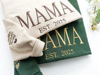 Personalisiertes Mama-Sweatshirt mit Vollstickerei, Outfit für frischgebackene Mütter, Geschenkidee zum Muttertag