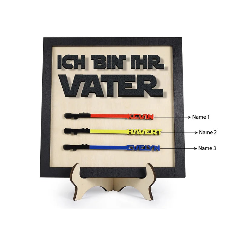 Papa Holz Deko-Personalisierbare 1-6 Namen-Ich bin ihr Vater- Ornament Holzdekoration für Vater