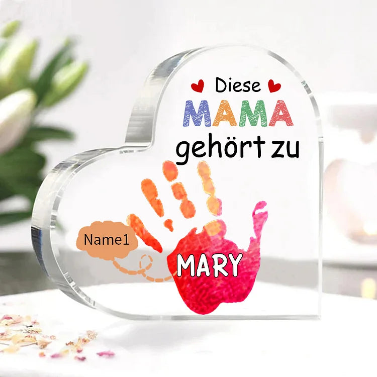 Personalisierte 1-6 Namen Acryl-Deko Diese Mama gehört zu Schreibtischdekoration für Mutter