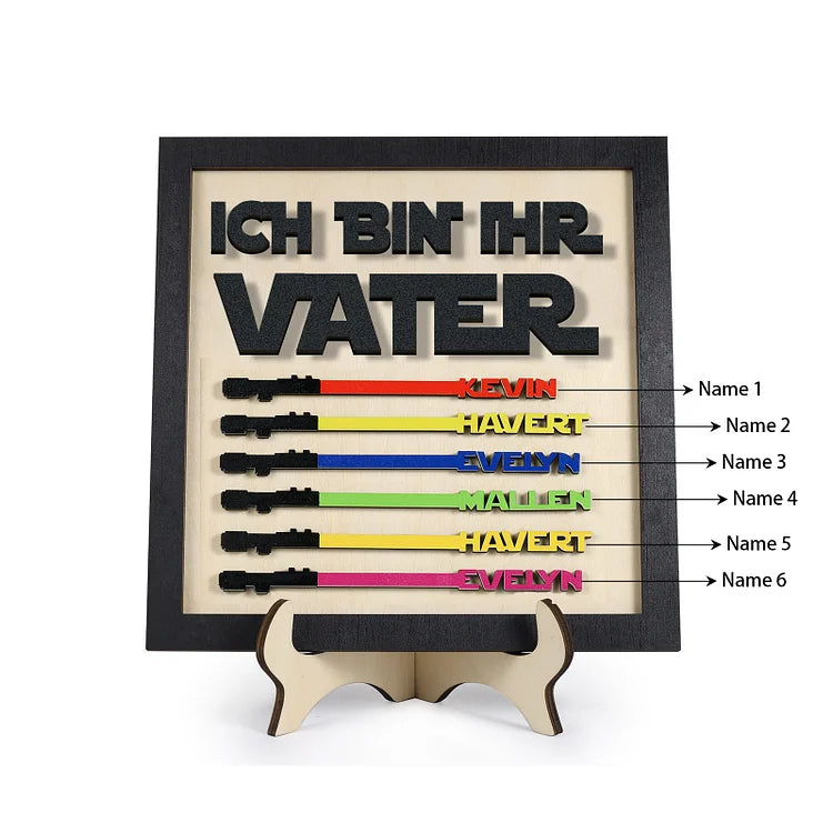 Papa Holz Deko-Personalisierbare 1-6 Namen-Ich bin ihr Vater- Ornament Holzdekoration für Vater