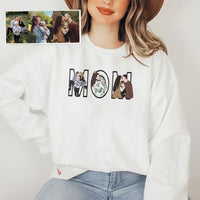 Sweatshirt/Hoodie mit individueller Foto-Porträtstickerei, Geschenk für Mama/Familie