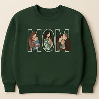 Sweatshirt/Hoodie mit individueller Foto-Porträtstickerei, Geschenk für Mama/Familie