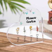 Personalisierte 1-6 Namen Blume Hand Acryl-Deko -Mamas Garten- Schreibtischdekoration für Mutter