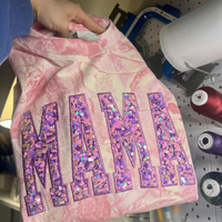 Personalisiertes Pailletten-Sweatshirt MAMA mit Glitzerbuchstaben im Vintage-Stil – das perfekte Muttertagsgeschenk für Mama