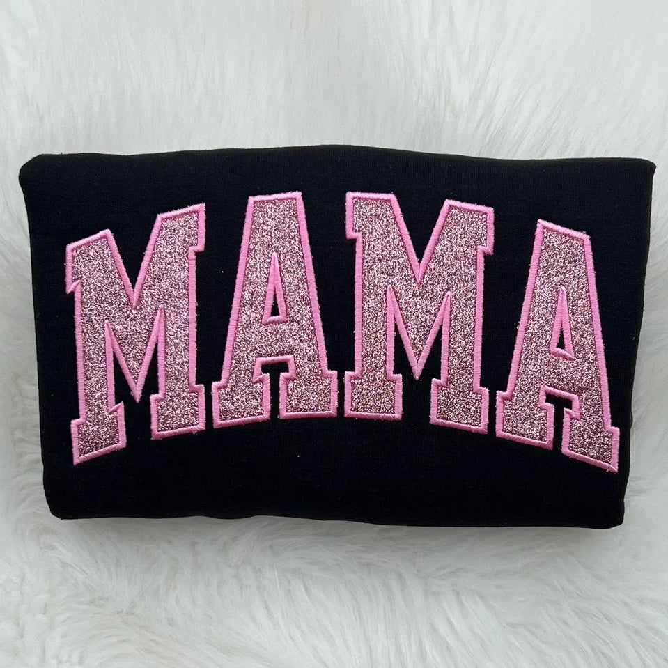 Individuelles Mama-Sweatshirt/T-Shirt mit Glitzer-Applikation