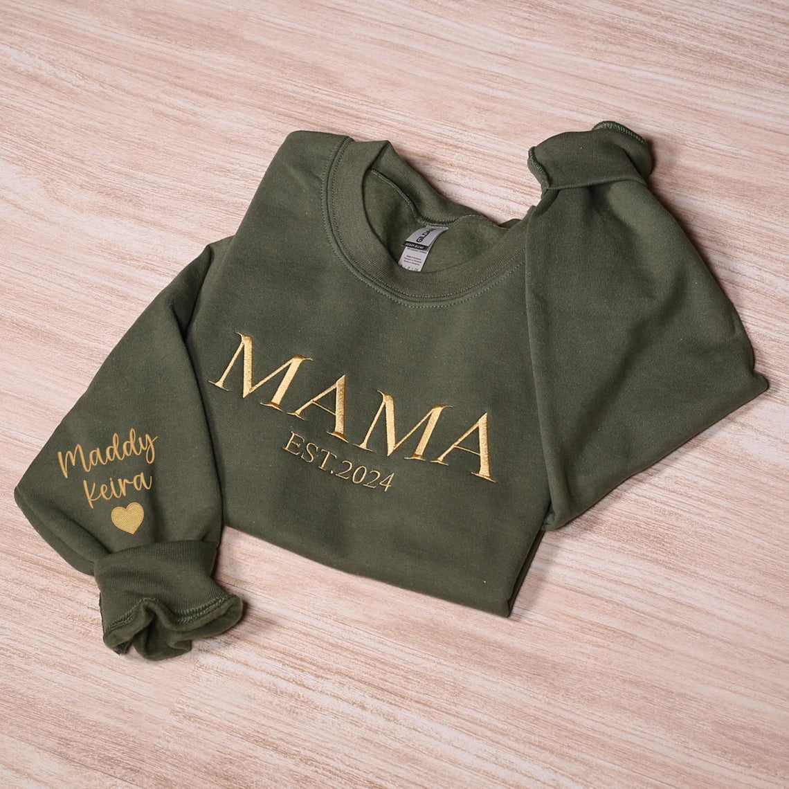 Personalisiertes Mama-Sweatshirt mit Vollstickerei, Outfit für frischgebackene Mütter, Geschenkidee zum Muttertag