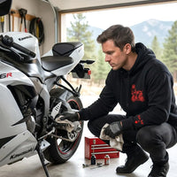 Individuell bestickter Motorrad-Hoodie, personalisiertes Biker-Geschenk für ihn, individuelle Motorrad-Umrisszeichnung nach Foto