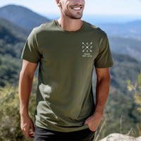 Gepersonaliseerd T-shirt voor papa met de naam van het kind en het geboortejaar – pijlontwerp (aanpasbaar)