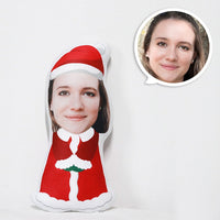 Weihnachtspuppe Benutzerdefiniertes Gesichtskissen, personalisiertes Fotokissen, Kamingeschenk, Weihnachtsmann, Mini Kissen, Geschenke für Weihnachten