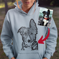 HaustierPortrait Hoodie, Hoodie Hundegesicht, personalisierter Hoodie, Hundeliebhaber Geschenk, Haustierportrait vom Foto