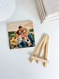 Gepersonaliseerde houten fotostandaard, gepersonaliseerd familiefotocadeau, cadeau voor koppels