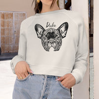 Personalisiertes Haustier-Crop-Top-Hoodie-Sweatshirt, individuelles Hunde-Sweatshirt, Haustierportrait-Hoodie, Geschenk für Hundemama, Hundepullover, personalisierter Hundepullover