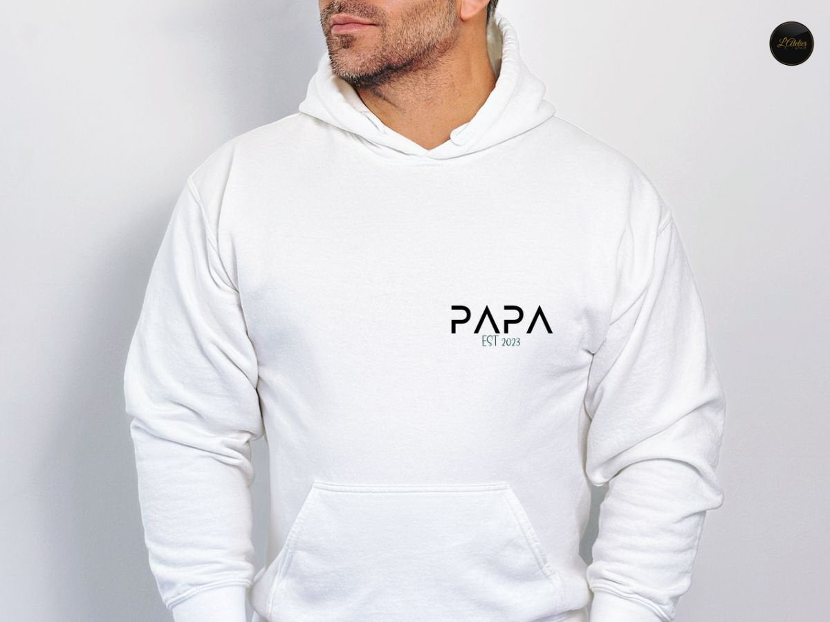 Personalisiertes Papa-Sweatshirt, Papa-T-Shirt, Vatertagsgeschenk, individueller Namens-Papa-Hoodie