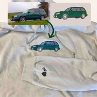 Benutzerdefiniertes Auto mit Foto, besticktes Sweatshirt, personalisiertes besticktes Auto mit Foto, Kapuzenpullover, besticktes Auto