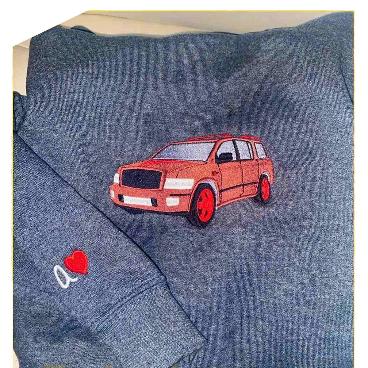 Benutzerdefiniertes Auto mit Foto, besticktes Sweatshirt, personalisiertes besticktes Auto mit Foto, Kapuzenpullover, besticktes Auto