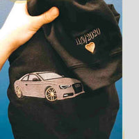 Benutzerdefiniertes Auto mit Foto, besticktes Sweatshirt, personalisiertes besticktes Auto mit Foto, Kapuzenpullover, besticktes Auto