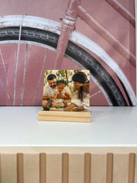 Gepersonaliseerde houten fotostandaard, gepersonaliseerd familiefotocadeau, cadeau voor koppels