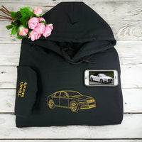 Personalisierter Auto-Hoodie, Auto-Sweatshirt, bestickter, individueller Foto-Hoodie