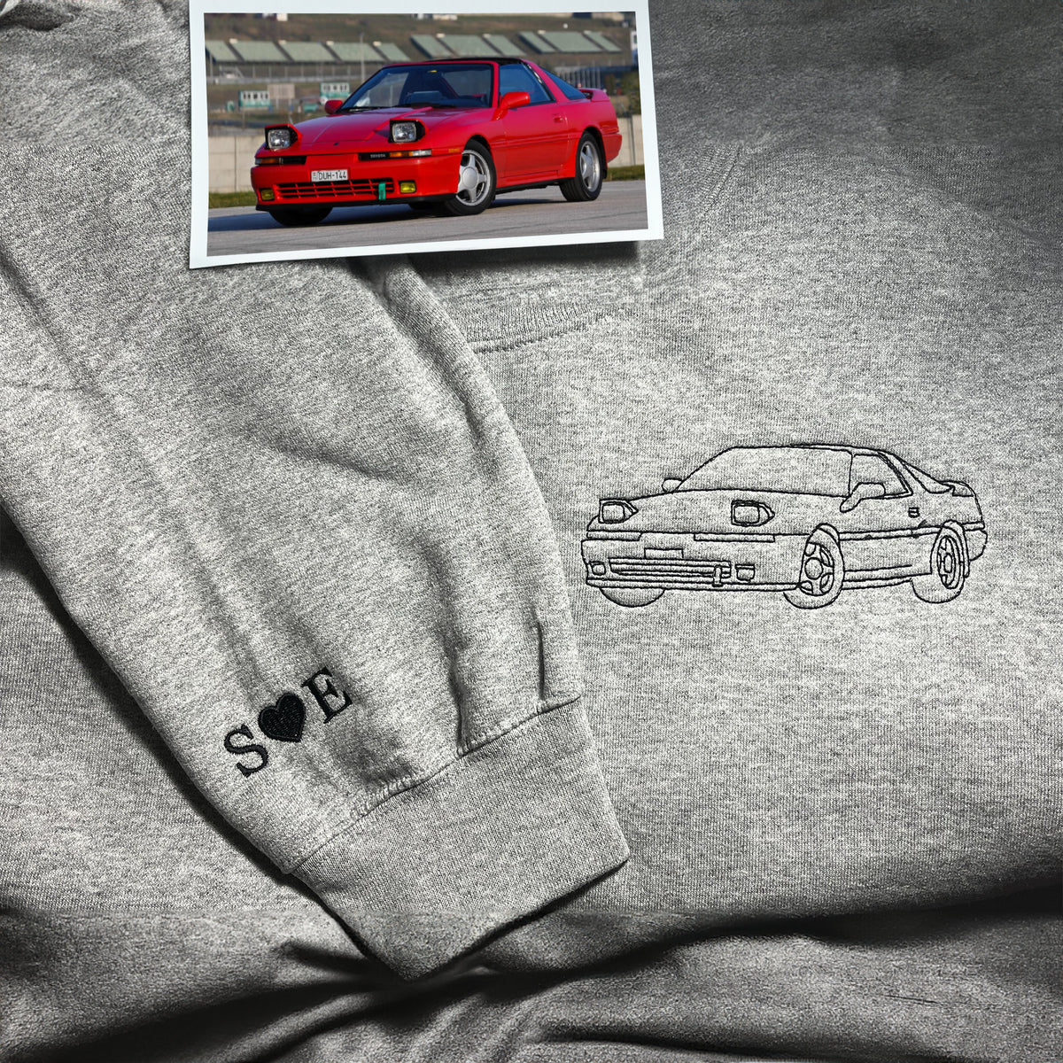 Personalisierter Auto-Hoodie, Auto-Sweatshirt, bestickter, individueller Foto-Hoodie