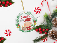 Babys erster Weihnachtsschmuck 2023, personalisierter Babyschmuck aus Keramik, personalisiertes Geschenk zur Geburt